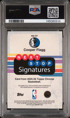 2025 Topps Chrome Cooper Flagg Rookie Auto Purple Geo Ref /75 RC PSA 9