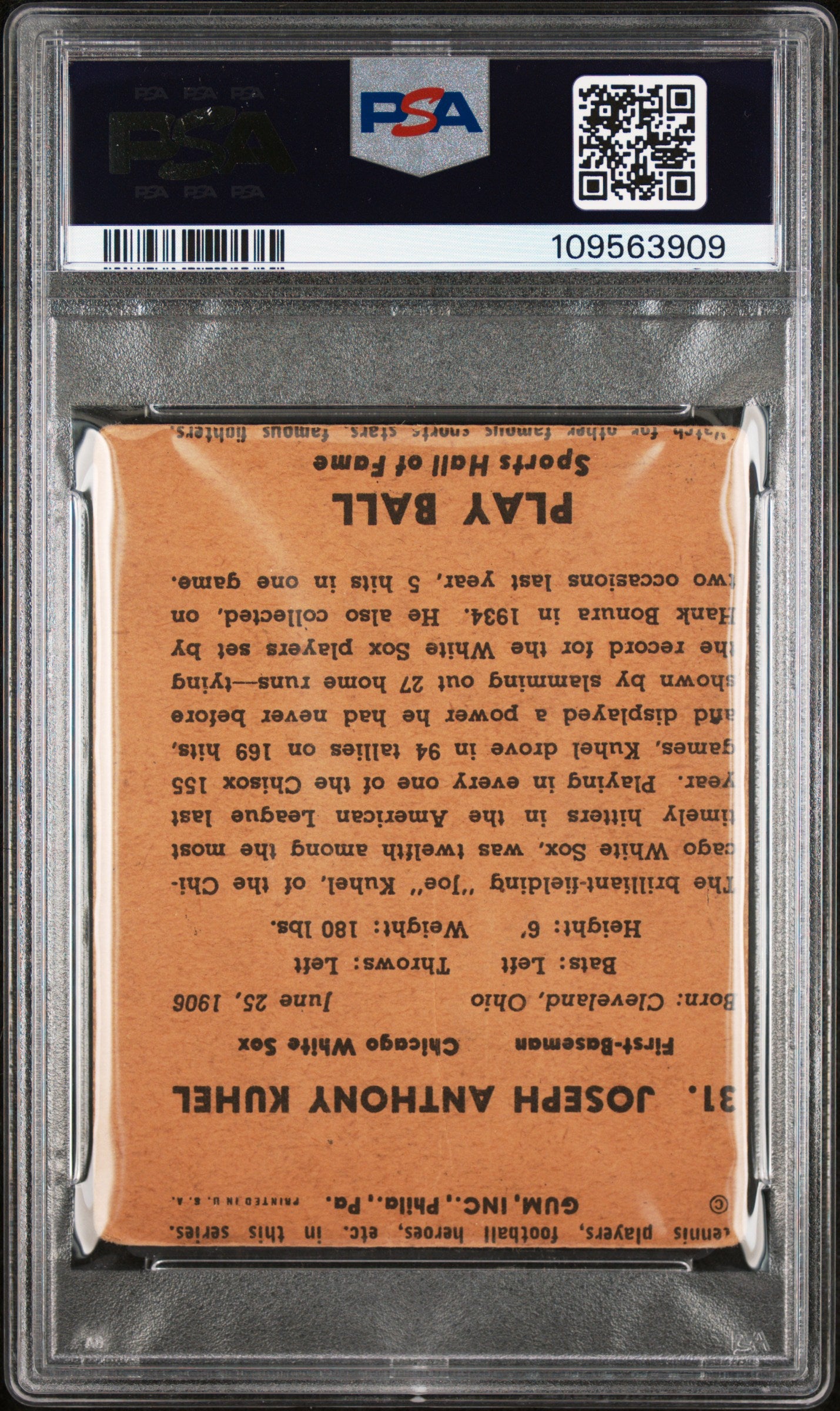 1941 Play Ball Hank Greenberg Wrong Back PSA Authentic POP 2 Super Rare