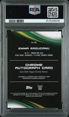 2025 Topps Chrome Tennis Autograph Emma Raducanu Red Refractor /5 PSA 9 Auto 10