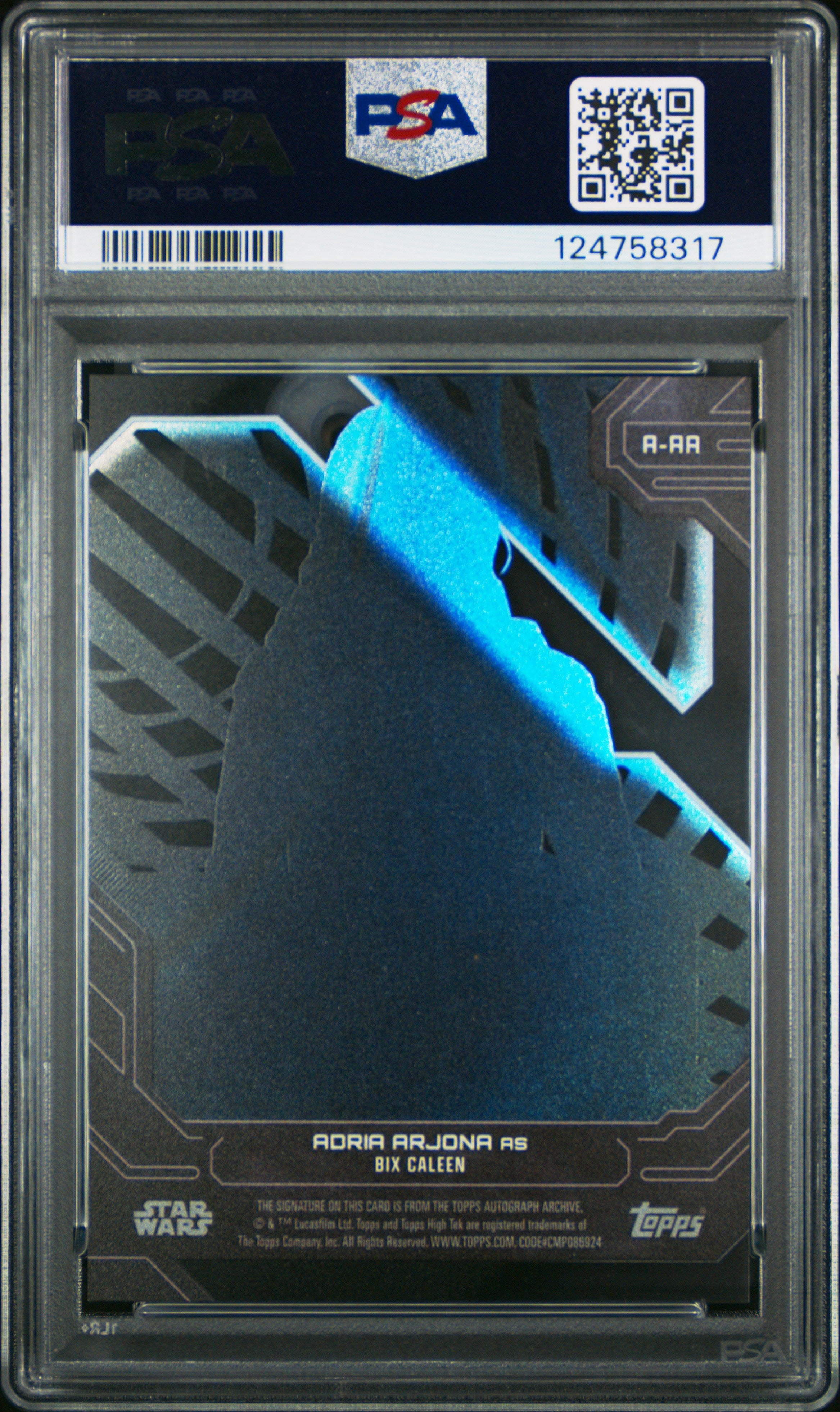 ‘24 Topps Star Wars Tek Auto Adria Arjona PSA 10 Andor Bix Caleen 1/1 PSA 10