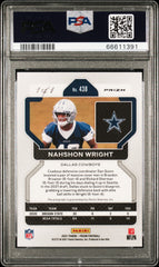 2021 Prizm Nahshon Wright #438 Rookie Auto Green Shimmer #1/1 PSA 10