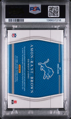 2021 National Treasures Rookie Material Signatures Amon-Ra ST. Brown /99 PSA 7