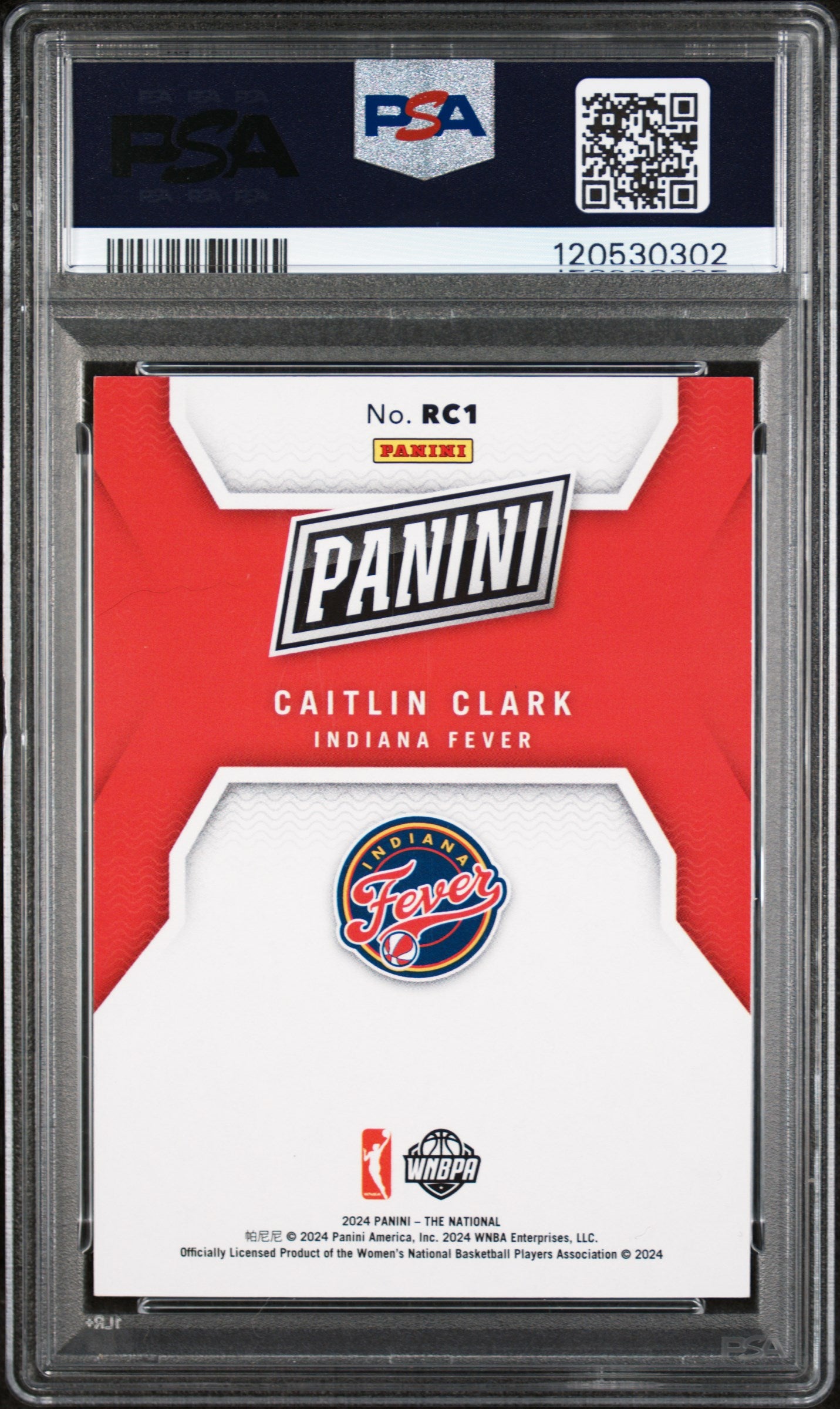 2024 Panini NSCC VIP Rookies Caitlin Clark #1 Purple #/15 Rookie RC PSA 9 Fever