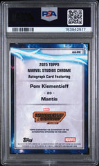 2025 Topps Marvel Studios Chrome Autograph Pom Klementieff Mantis Auto PSA 9