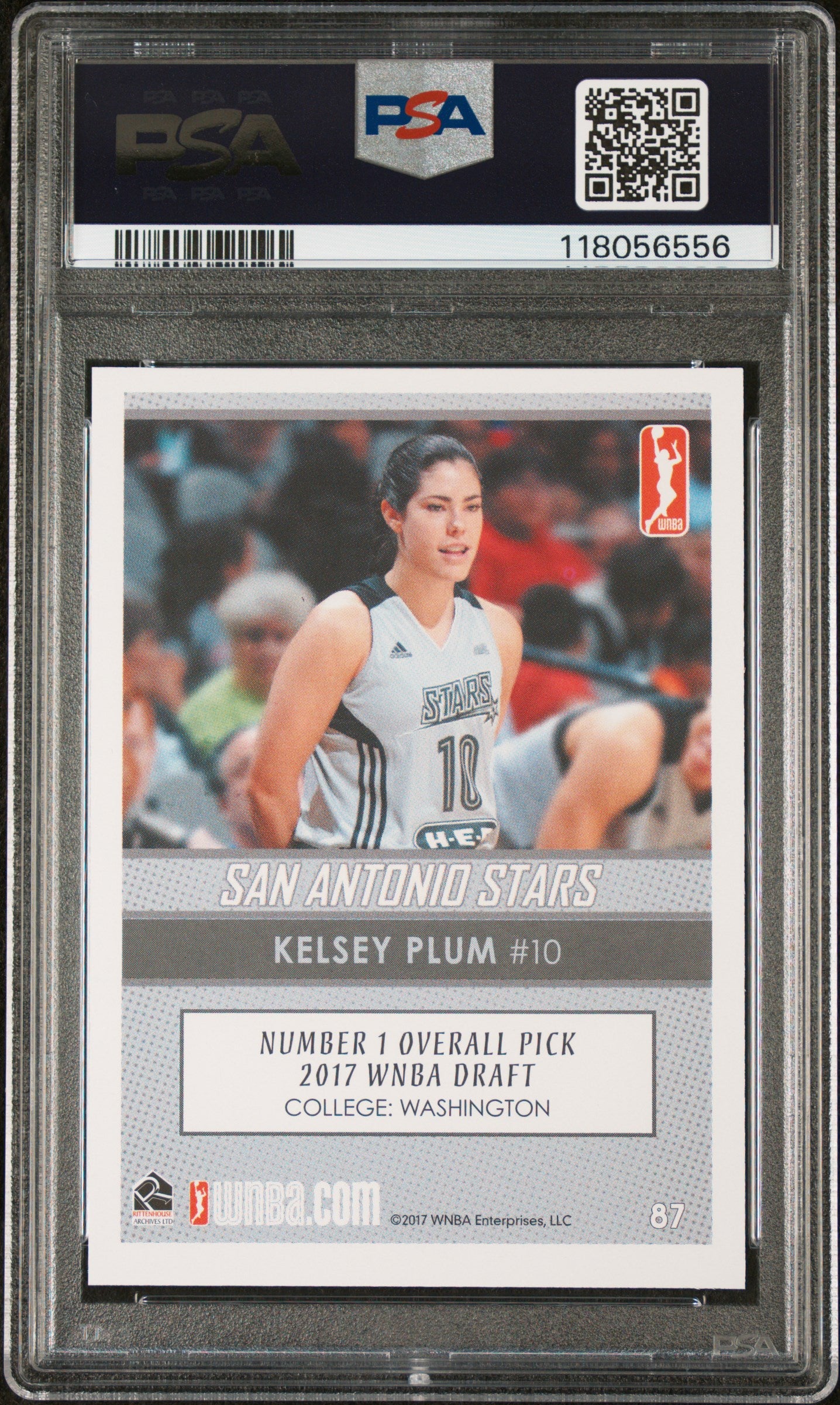 2017 Rittenhouse WNBA Kelsey Plum #87 Rookie RC sp/500 PSA 9 Mint