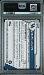 2023 Bowman U Chrome Sapphire Justin Edwards Rookie #46 Black Ref #10/10 PSA 10