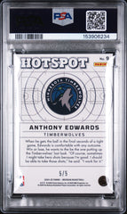 Obsidian Hotspot Anthony Edwards Blue Deep Sea #5/5 Jersey Number PSA 10 POP1