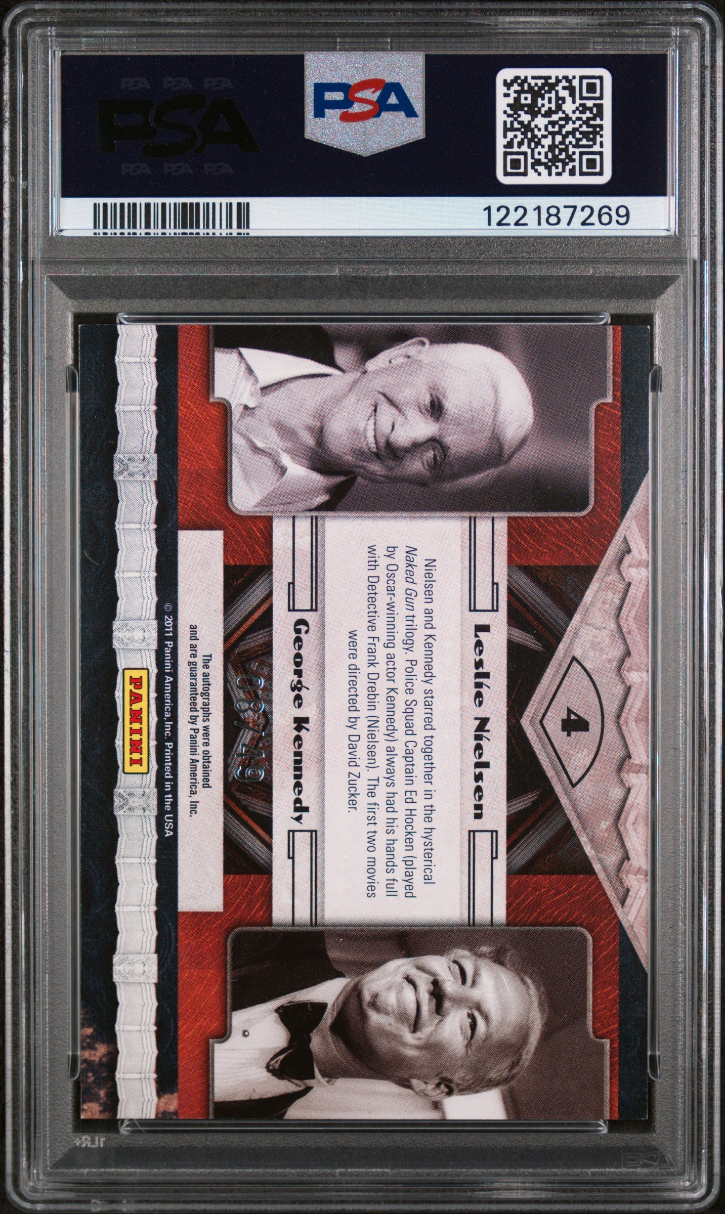 2011 Panini Americana Co-Stars Signatures G. Kennedy L. Nielsen #4 PSA Naked Gun