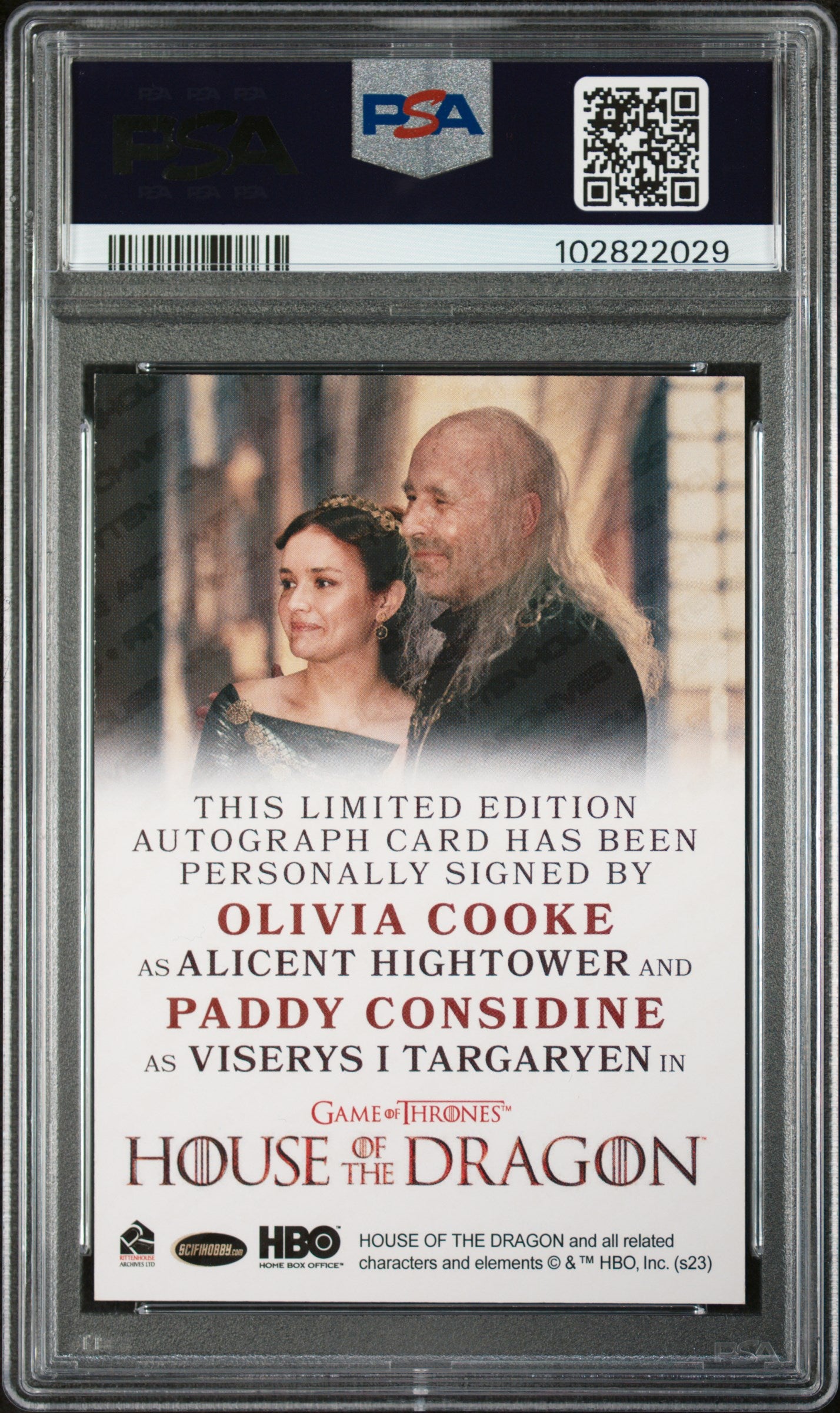 2024 House Of The Dragon S1 Paddy Considine Olivia Cooke LE Autograph PSA 9