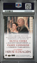 2024 House Of The Dragon S1 Paddy Considine Olivia Cooke LE Autograph PSA 9
