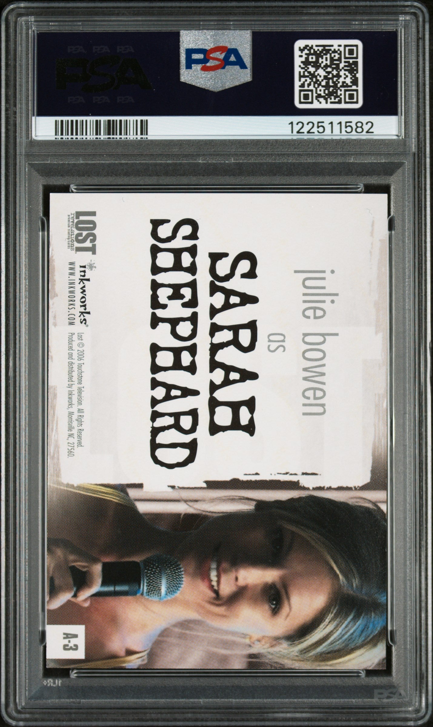 2006 Inkworks Lost: Revelations Autograph Julie Bowen Sarah Shepard Auto PSA 8