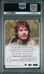 2012 Game Of Thrones S1 Autograph Alfie Allen as Theon Full Bleed LE Auto PSA 9