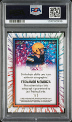 2025 Leaf Vivid Autographs Fernando Mendoza #1/6 ROOKIE Blue Lava PSA 10 POP 1