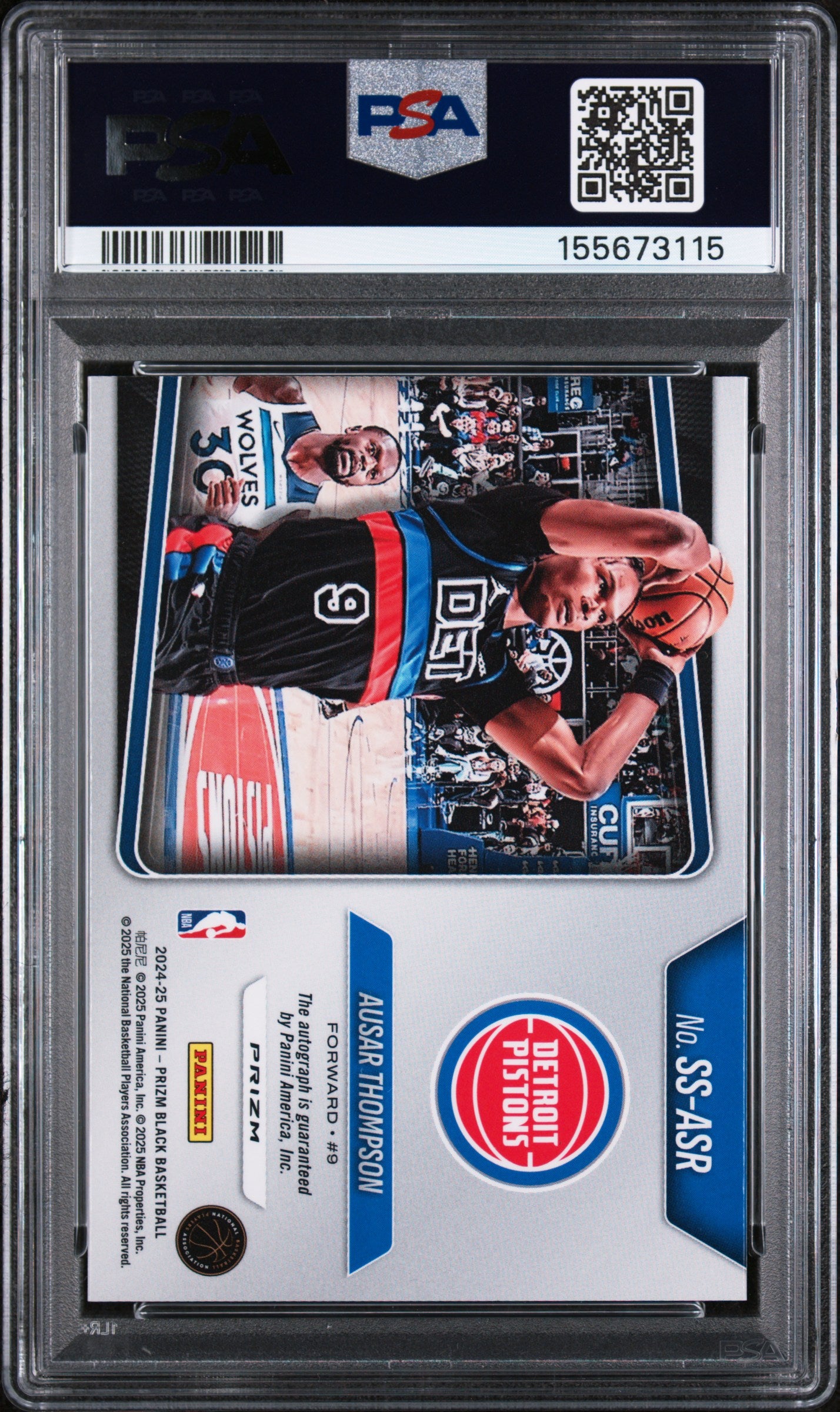 2024 Prizm Black Sensational Signatures Ausar Thompson Auto Silver PSA 10 Gem