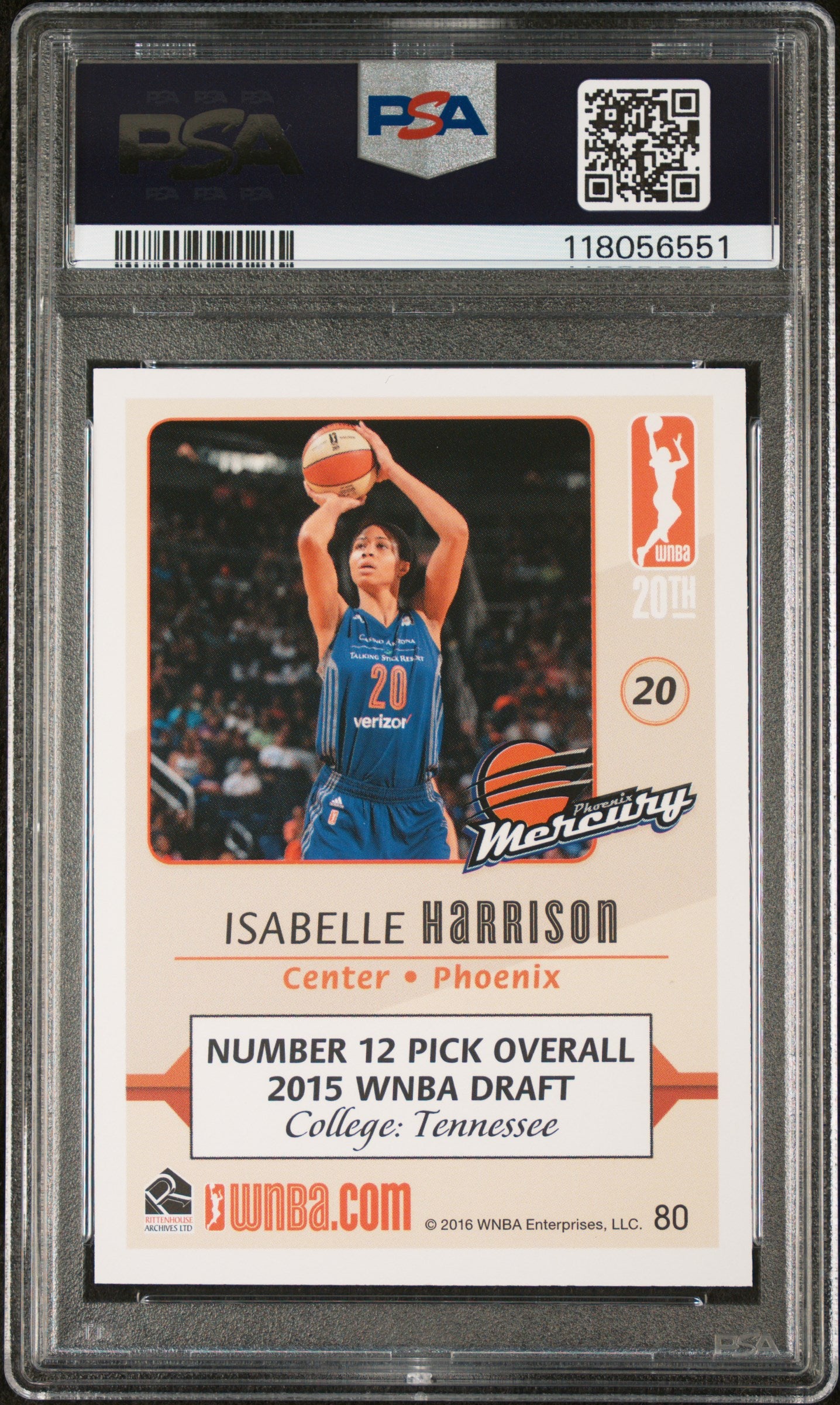 2016 Rittenhouse WNBA Isabelle Harrison #80 Rookie RC PSA 10 NY Liberty POP 4