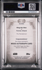 2024 Topps Star Wars Galactic Wood Autograph Ming-Na Wen #/25 Auto PSA 9