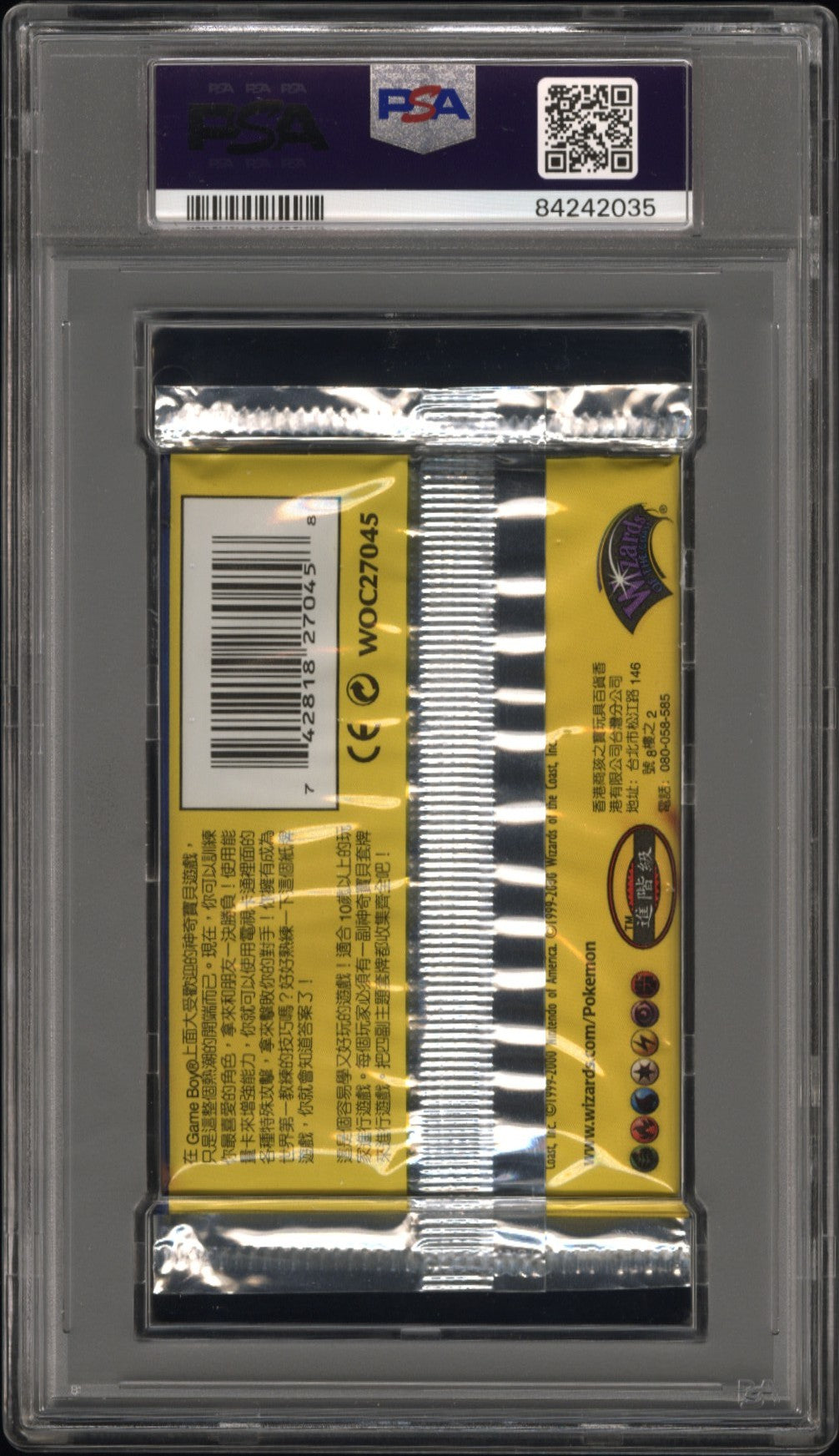 2000 Wotc- Pokemon Base Foil Sealed Pack-Chinese Charizard PSA 10 Gem MInt Rare