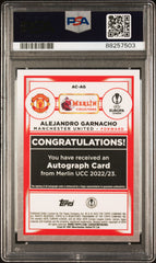 2022 Topps Merlin Chrome UEFA Auto Alejandro Garnacho Blue Refractor /75 PSA 9