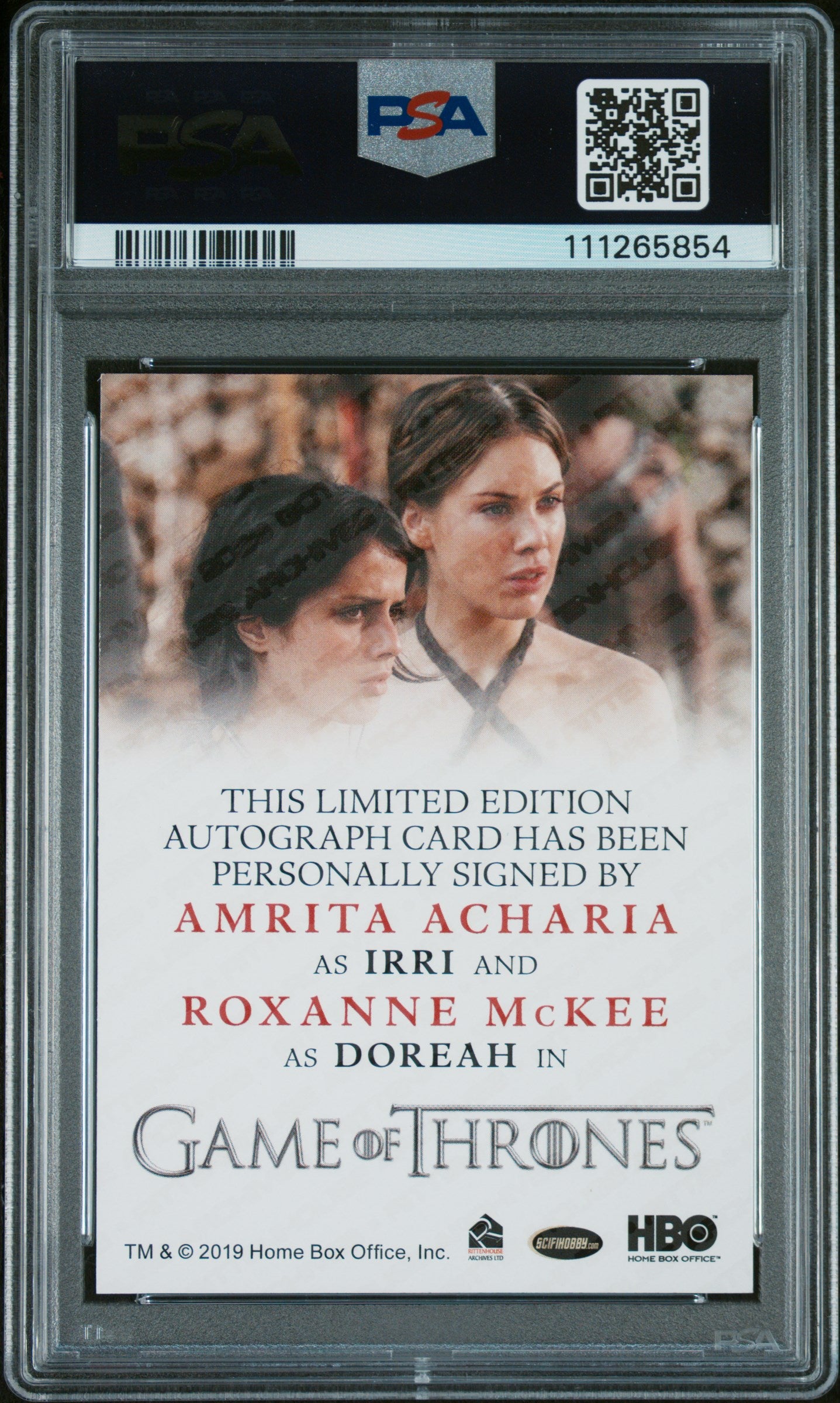 2021 Game Of Thrones Iron Anniv Roxanne McKee Amrita Acharia LE Dual Auto PSA 9