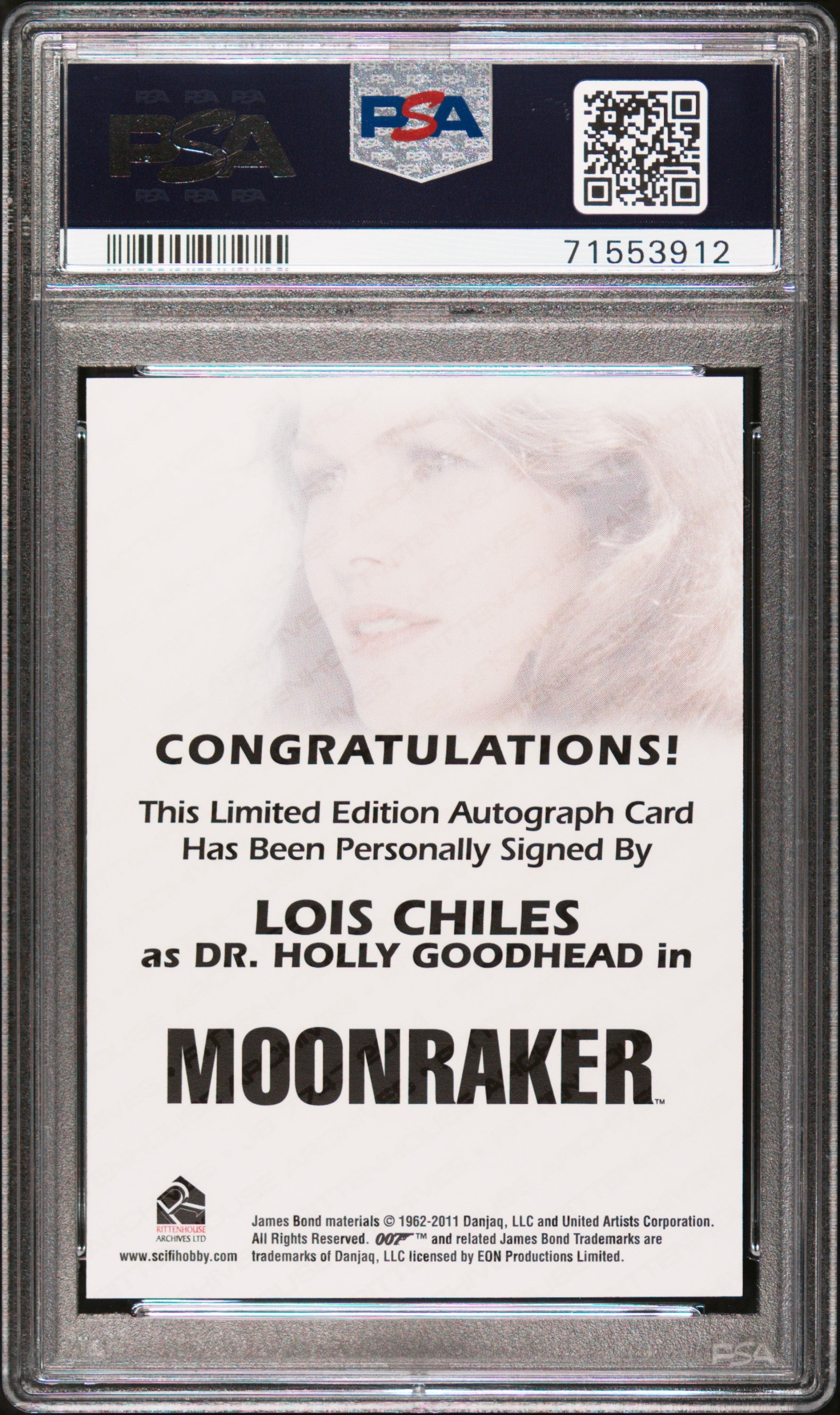2012 James Bond 50th Anniv Series 2 Autograph Lois Chiles Limited Auto PSA 10
