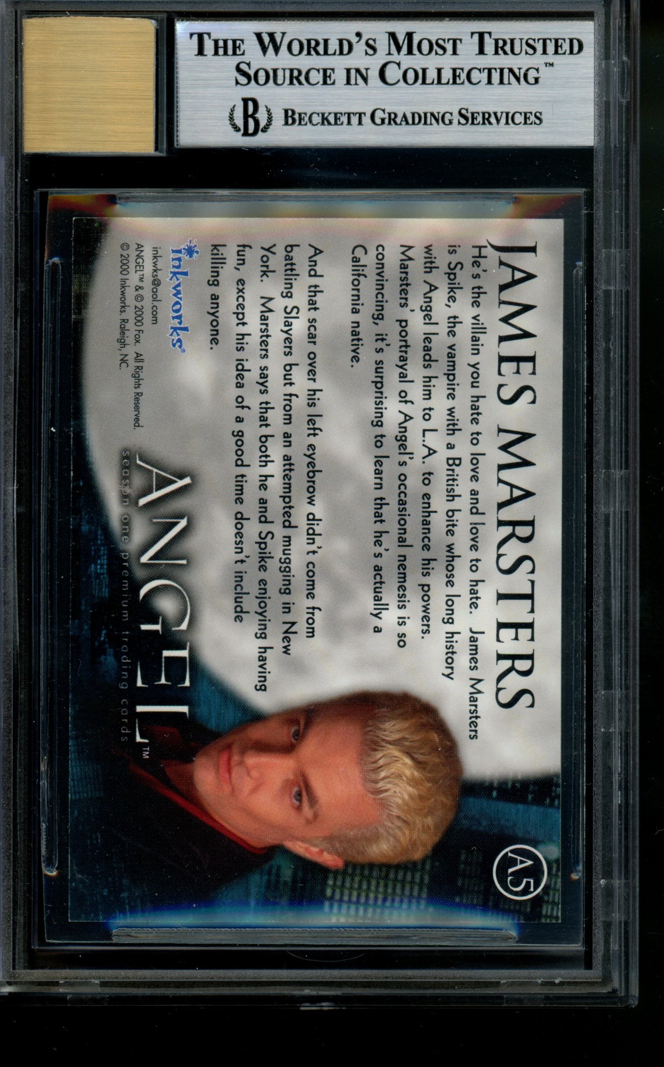 2000 Angel Season One Autograph James Marsters as Spike Auto #A5 BGS 9 Mint