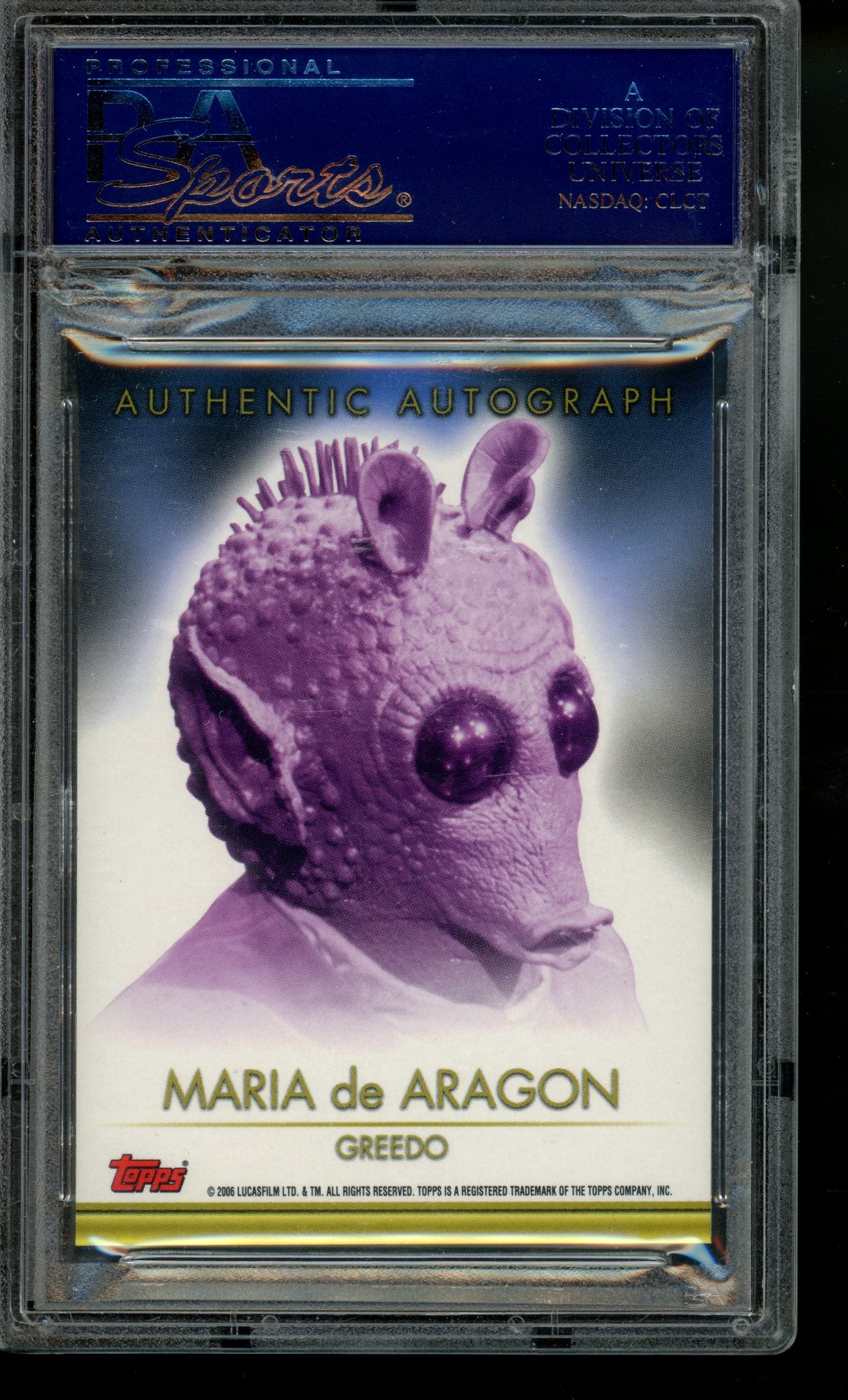 2006 Star Wars Evolution Autograph Maria de Aragon as Greedo PSA 10 Gem Mint