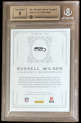 2012 National Treasures Russell Wilson #325 Rookie Auto Logo Patch BGS 9.5