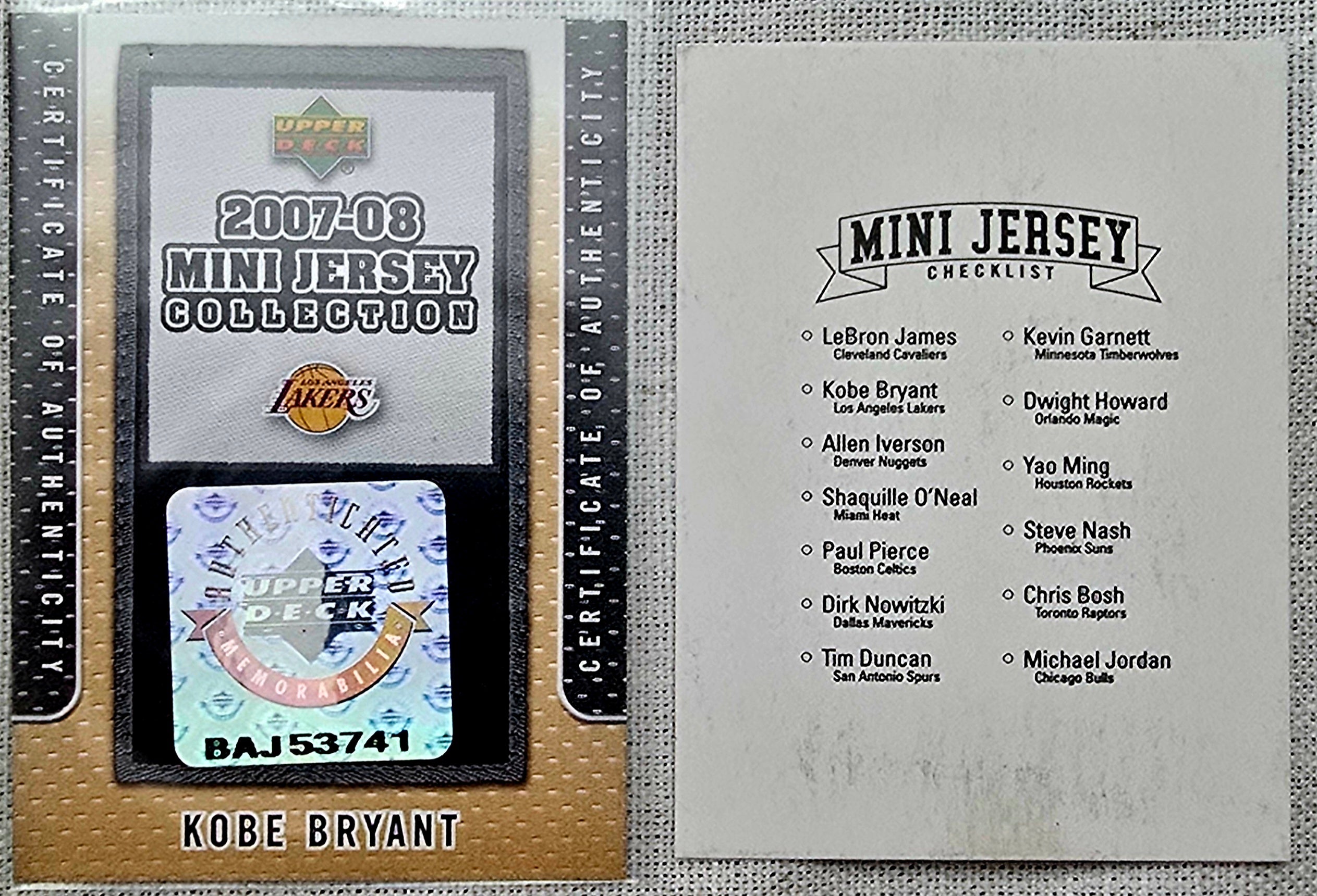 2007 &Upper Deck Mini Jersey Signed Jersey Autograph PSA Authentic Auto
