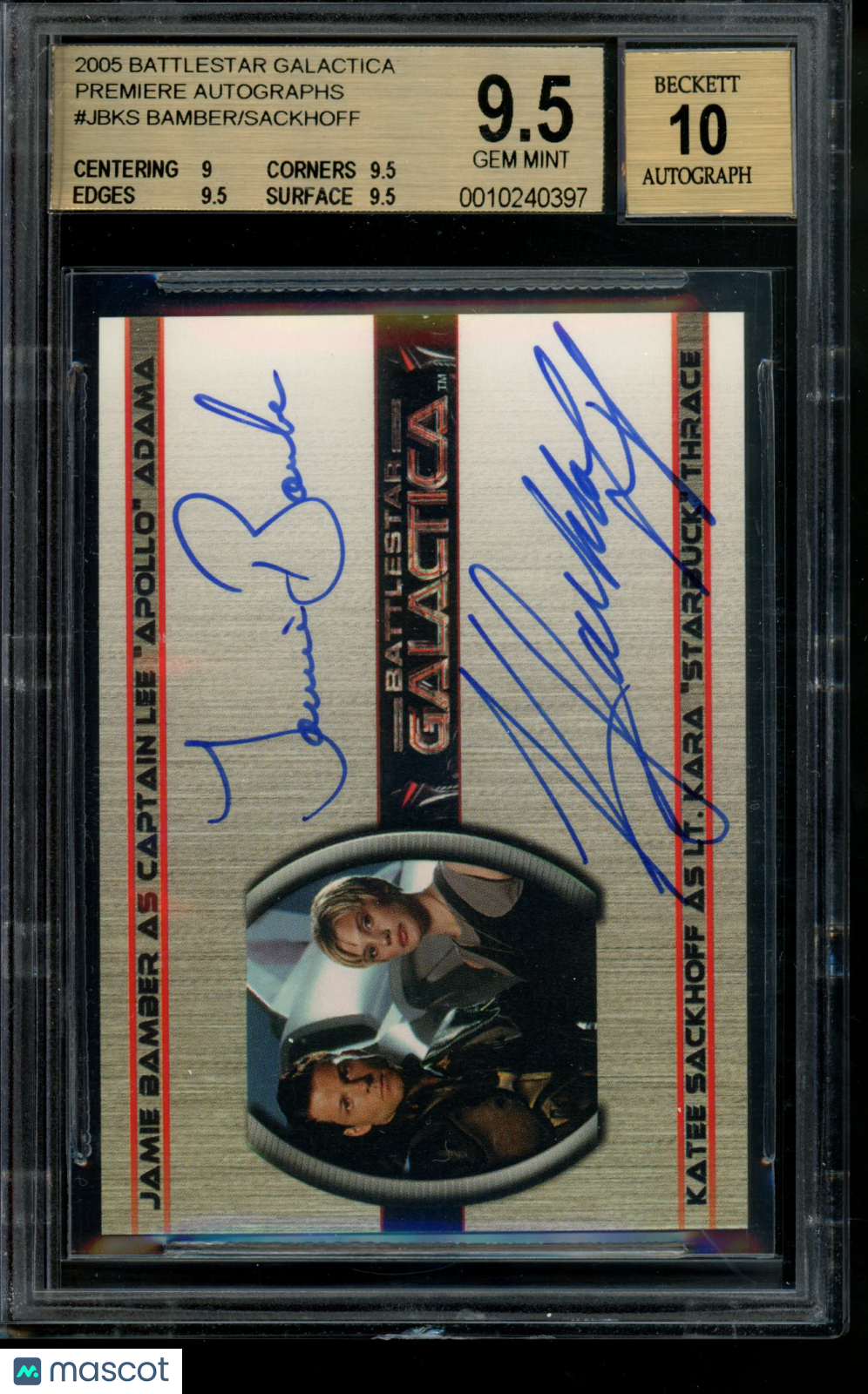 2005 Battlestar Galactica LE Autograph Katee Sackhoff Jamie Bamber   BGS 9.5/10