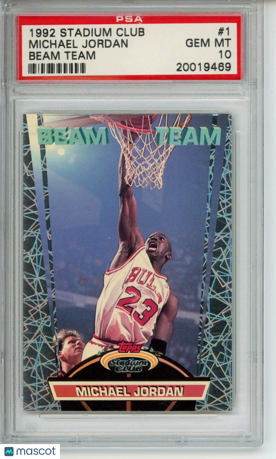 1992-93 Stadium Club Michael Jordan #1 Beam Team PSA 10 Gem Chicago Bulls HOF