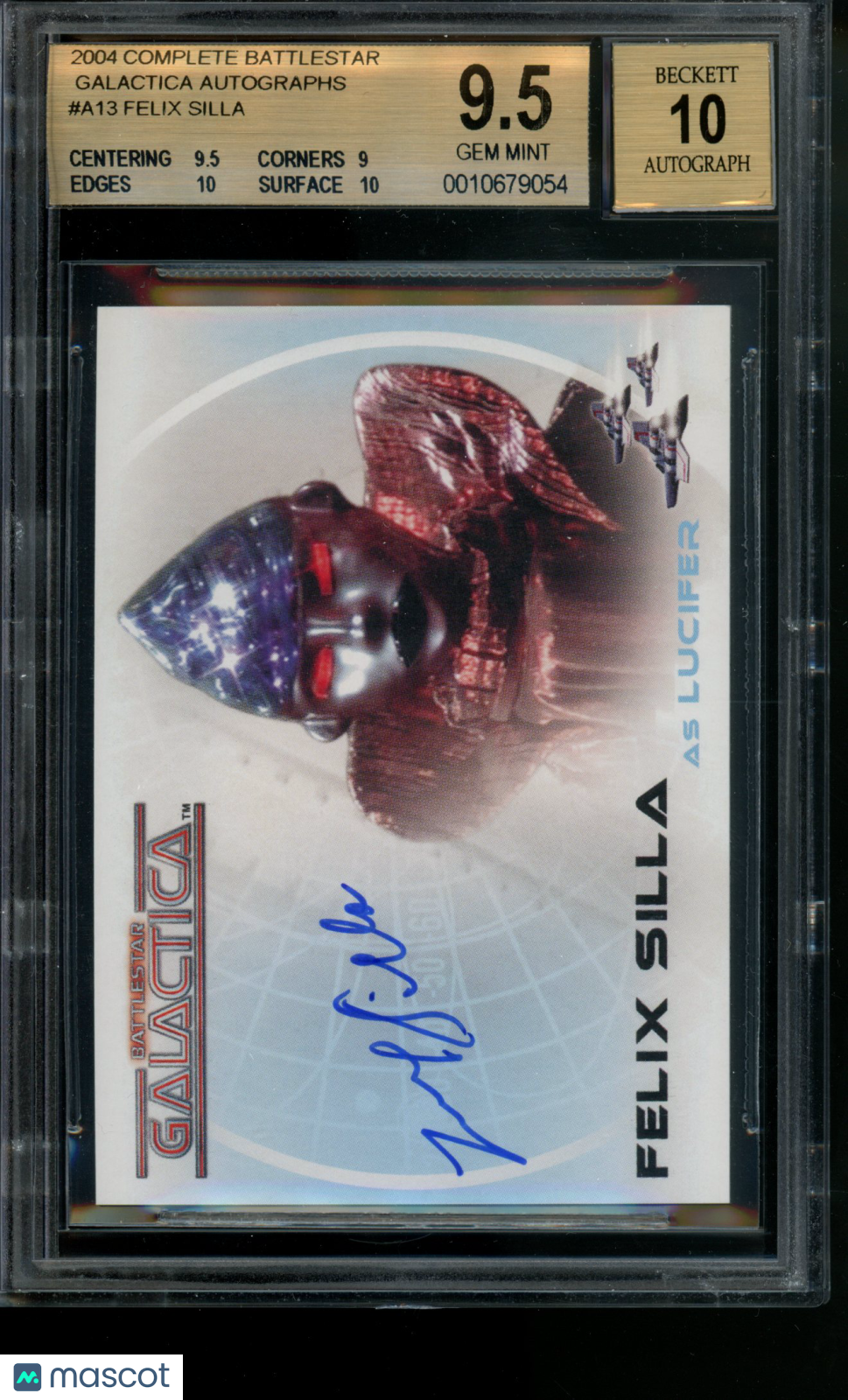 2004 Complete Battlestar Galactica Autograph Felix Silla Lucifer auto BGS 9.5