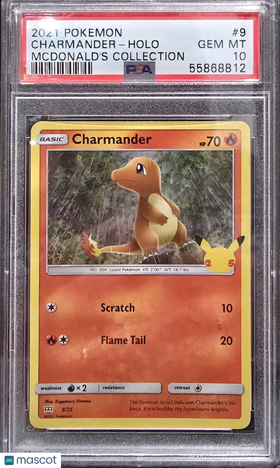 2021 Pokemon Mcdonald's Collection Charmander Holo Promo PSA 10 #9 Gem Mint