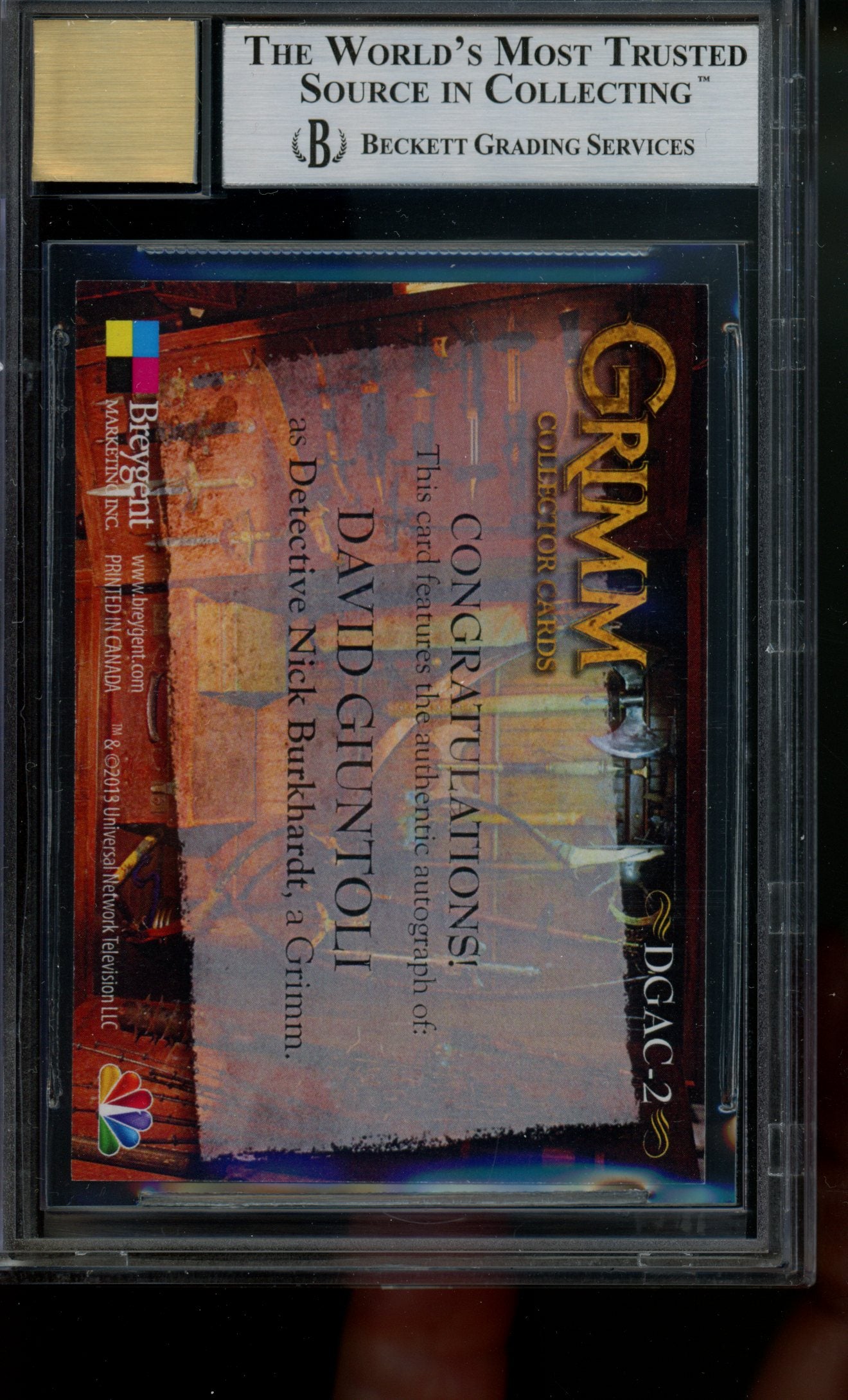 2013 Grimm Autograph David Giuntoli as Detective Nick Burkhardt Auto BGS 9/10
