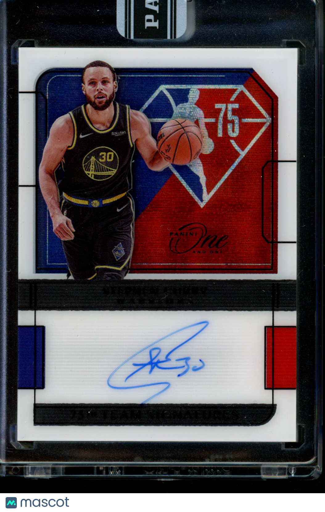 2021 Panini One & One Stephen Curry 75th Team Logo black 1/1 Box Autograph Auto