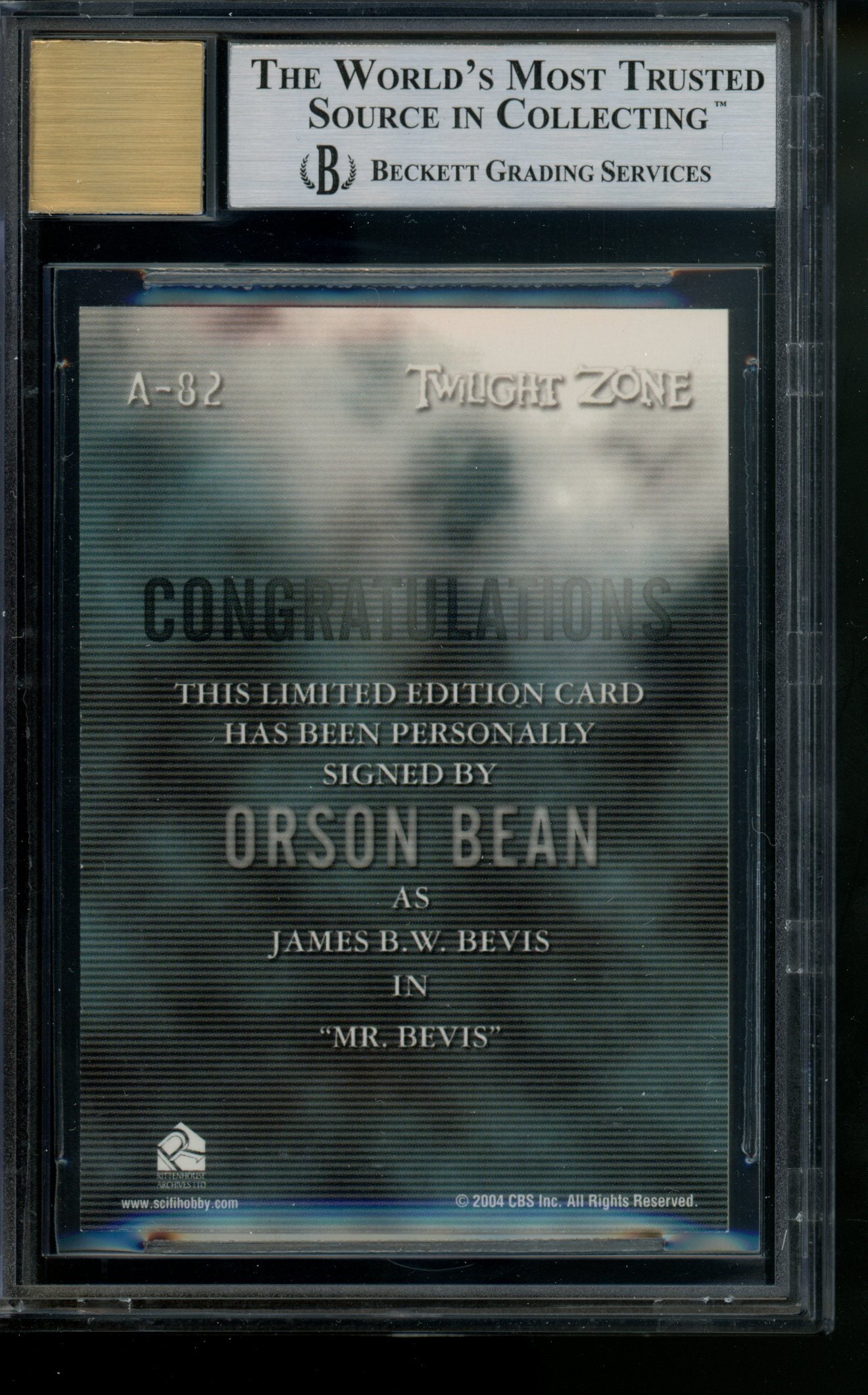 2005 Twilight Zone Science and Superstition Autograph Orson Bean Auto BGS 9