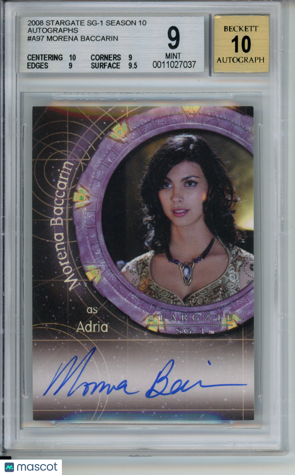 2008 Stargate SG-1 Season Ten Autographs Morena Baccarin #A97 BGS 9/10 Auto