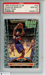 1992-93 Stadium Club Charles Barkley #15 Beam Team PSA 10 Gem Phoenix Suns HOF