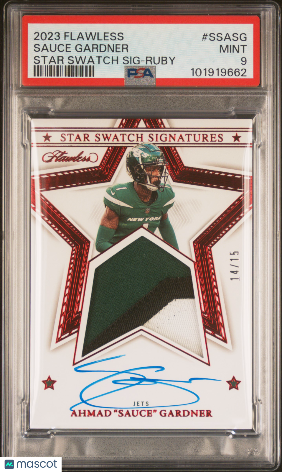 2023 Flawless Star Swatch Signatures Sauce Gardner Ruby Auto Patch PSA 9 POP 1