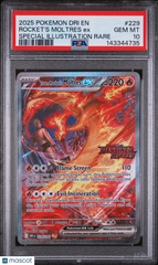 2025 Pokemon Destined Rivals Rocket's Moltres Special Rare Ultra Pre PSA 10 #229