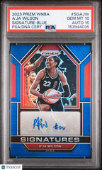 2023 Panini Prizm WNBA Signatures A'ja Wilson Blue #/49 PSA 10 Auto 10 POP 1