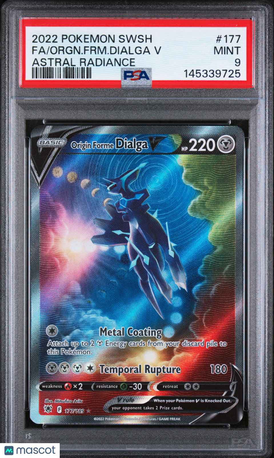 2022 Pokemon Sword & Shield Astral Radiance Origin FRM Dialga V Fa PSA 9 #177