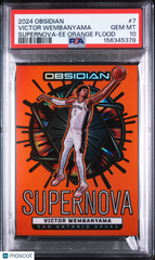 2024 Obsidian Supernova Victor Wembanyama #7 Orange Flood /99 PSA 10 POP 1