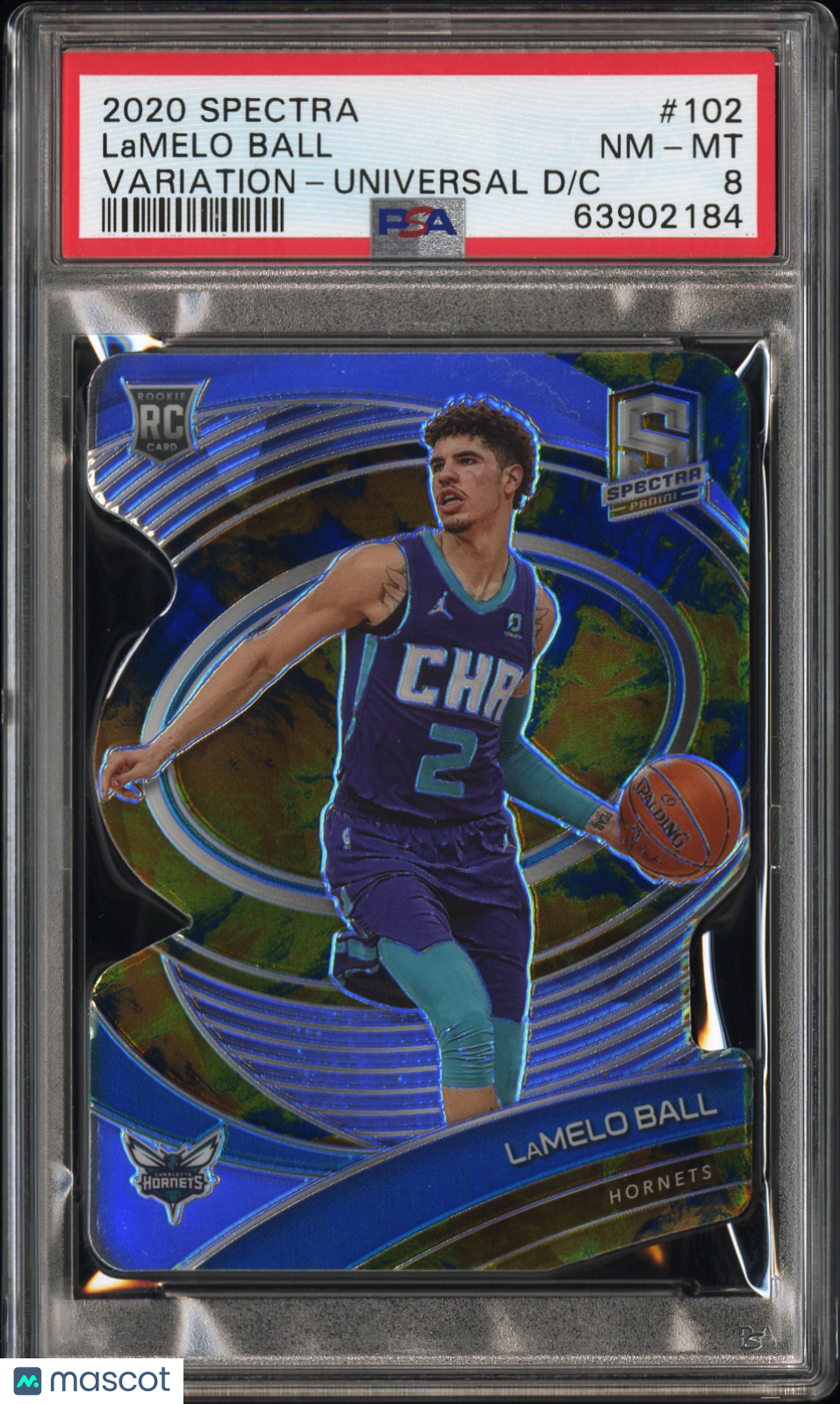 2020 Spectra Lamelo Ball #102 PSA 8 Gold Prizm Universal Variation Rookie