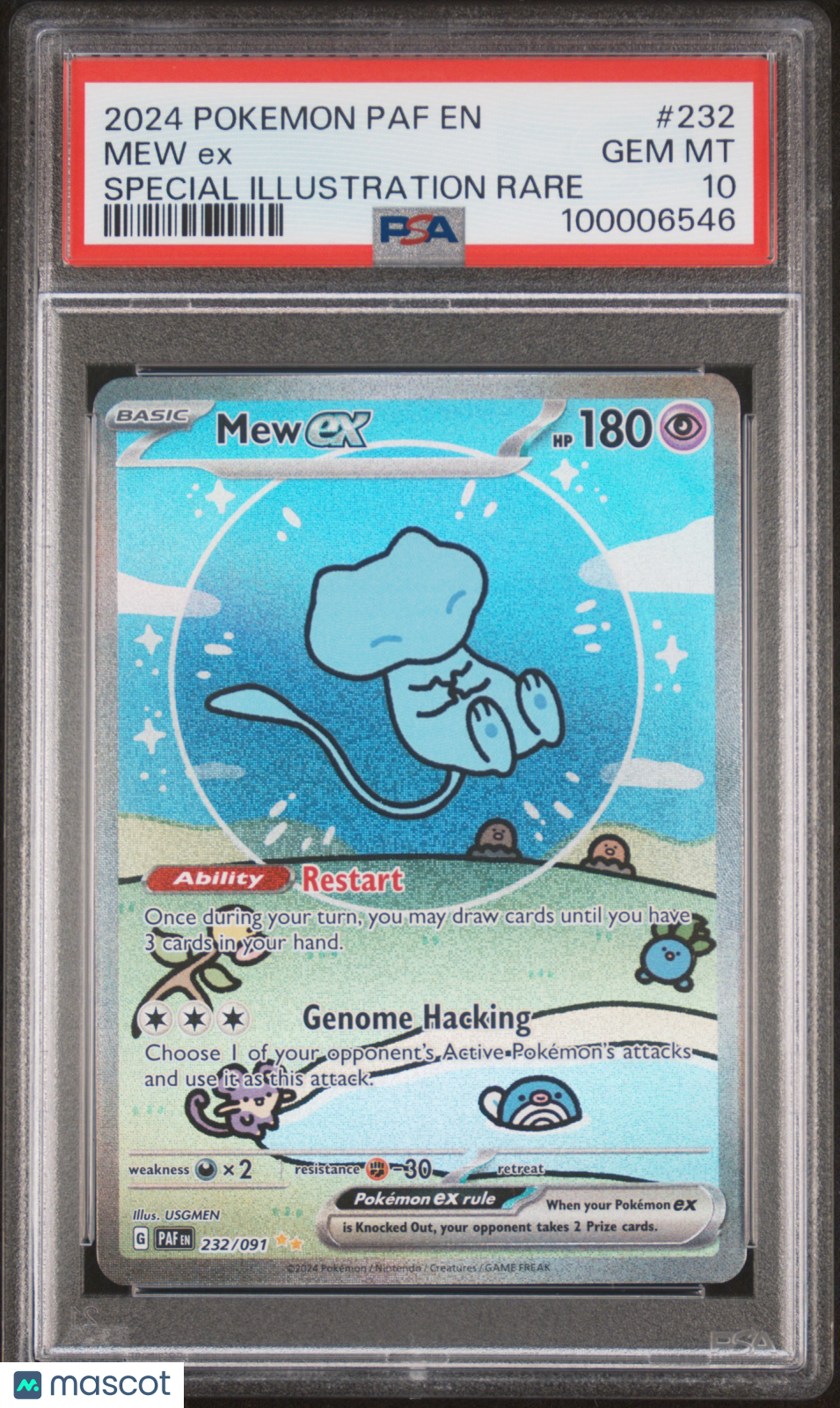 2024 Pokemon Paf EN-Paldean Fates Mew EX #232 Special Illustration Rare PSA 10
