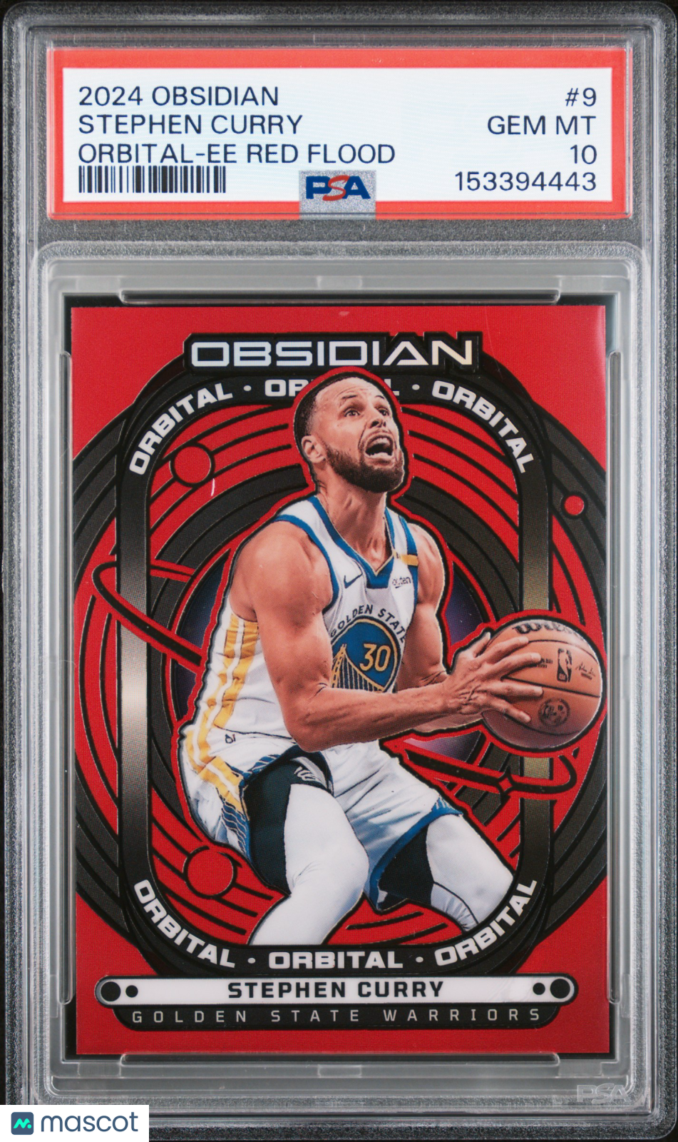 2024 Panini Obsidian Orbital Stephen Curry #9 Ee Red Flood SP PSA 10 POP 1