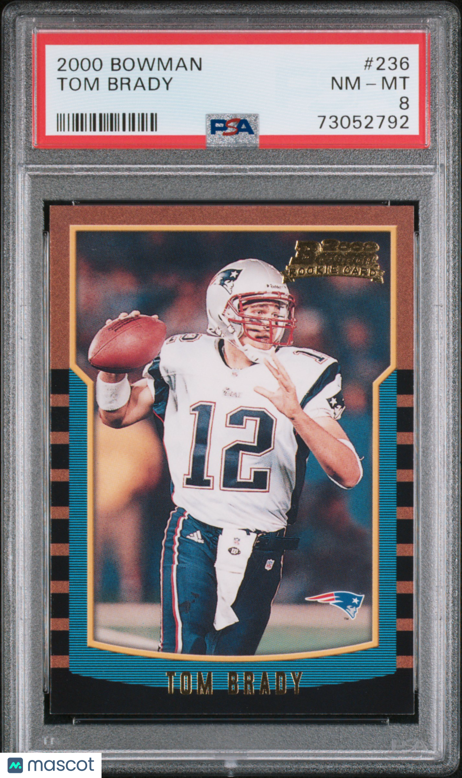 2000 Bowman Tom Brady #236 Rookie card RC PSA 8 Patriots