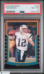 2000 Bowman Tom Brady #236 Rookie card RC PSA 8 Patriots