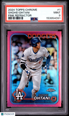 2024 Topps Chrome Shohei Ohtani #1 Pink Refractor Champ MVP PSA 9 Dodgers