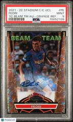 2021 Stadium Club Chrome UEFA Beam Team Auto Pedri Orange Refractor 25/25 PSA 9