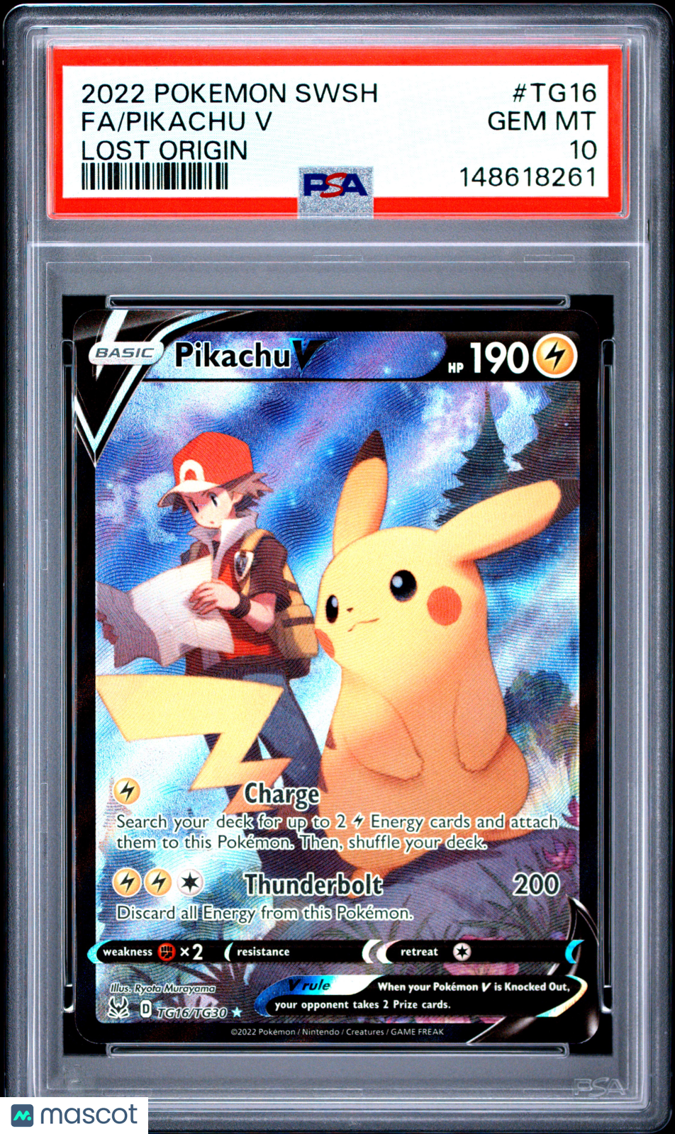 2022 Pokemon Sword & Shield Lost Origin Pikachu V Fa PSA 10 #TG16 Gem Mint